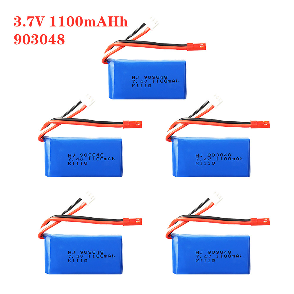 Lipo Battery Charger - 1-5ชิ้น7.4โวลต์1100มิลลิแอมป์903048แบตเตอรี่ Lipo และที่ชาร์จสำหรับ wltoys V353 A949