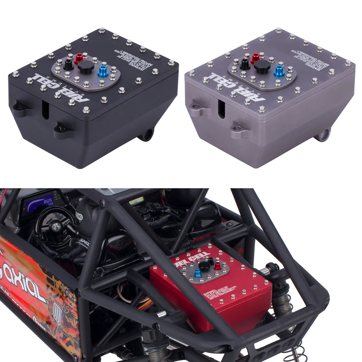 Rc Car Body Shell - 1 ชิ้นอลูมิเนียม 1/10 Scale การใช้เซลล์ตัวรับสัญญาณกล่องจําลองการใช้ถัง RC