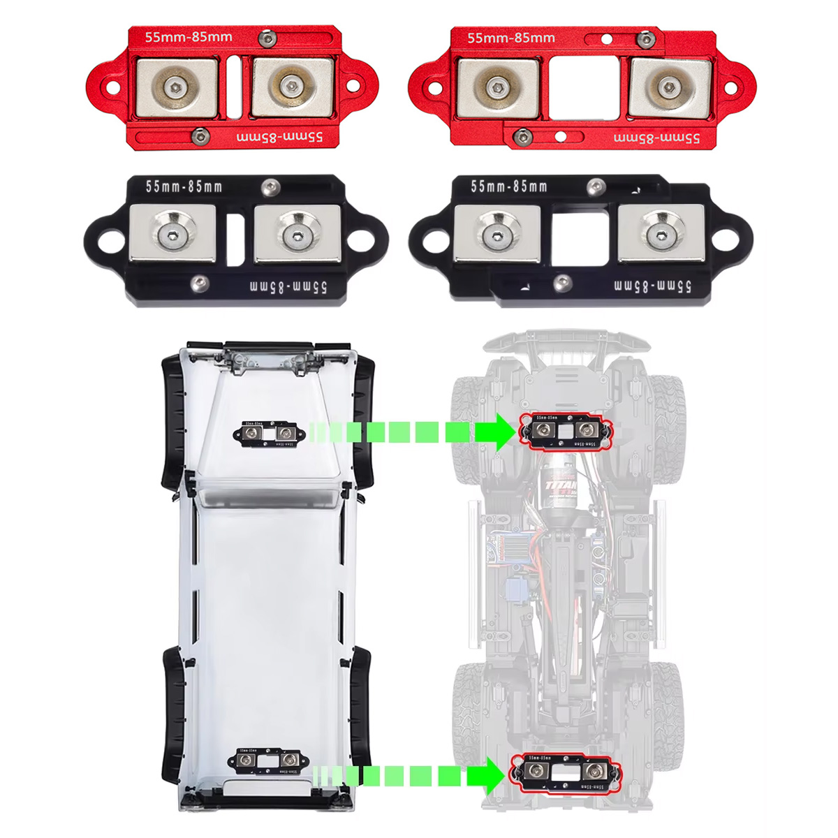 Rc Car Body Shell - 4PCS 55-85 มม.แม่เหล็กโพสต์ที่มองไม่เห็นแม่เหล็กรถ SHELL Mount สําหรับ