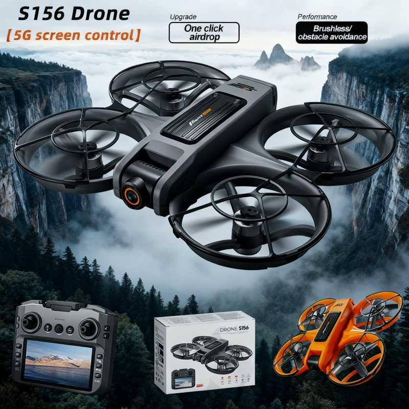 Drone Rc S156 - โดรนทางอากาศรุ่นใหม่ S156 ระดับมืออาชีพ | รีโมทหน้าจอขนาดใหญ่ 12.5