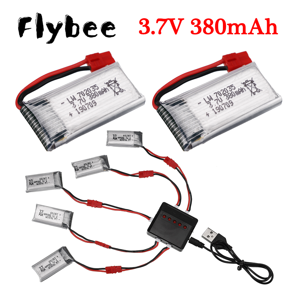 Lipo Battery Charger - แบตเตอรี่ Lipo 3.7V 380mAh พร้อมที่ชาร์จสำหรับ X5A-1