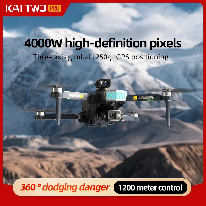 Drone Two Rc Way - Kai โดรนอัจฉริยะกล้อง4K HD แบบมืออาชีพ, โดรนอัจฉริยะสิ่งกีดขวางสี่ทางพับได้ Quadcopter