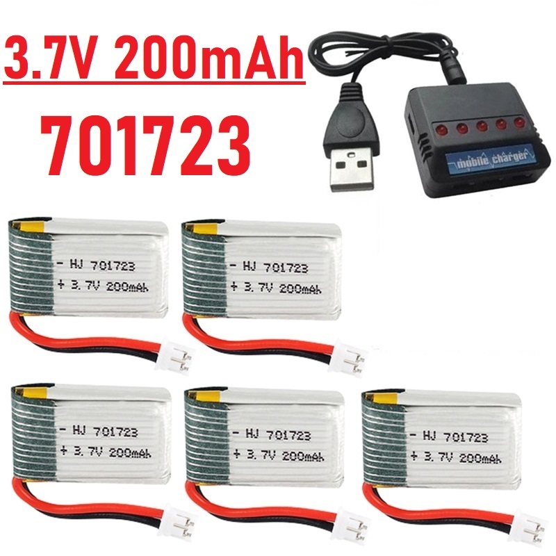 Lipo Battery Charger - อัพเกรดแบตเตอรี่ 3.7V 200mAh พร้อมเครื่องชาร์จสำหรับ H36 E010