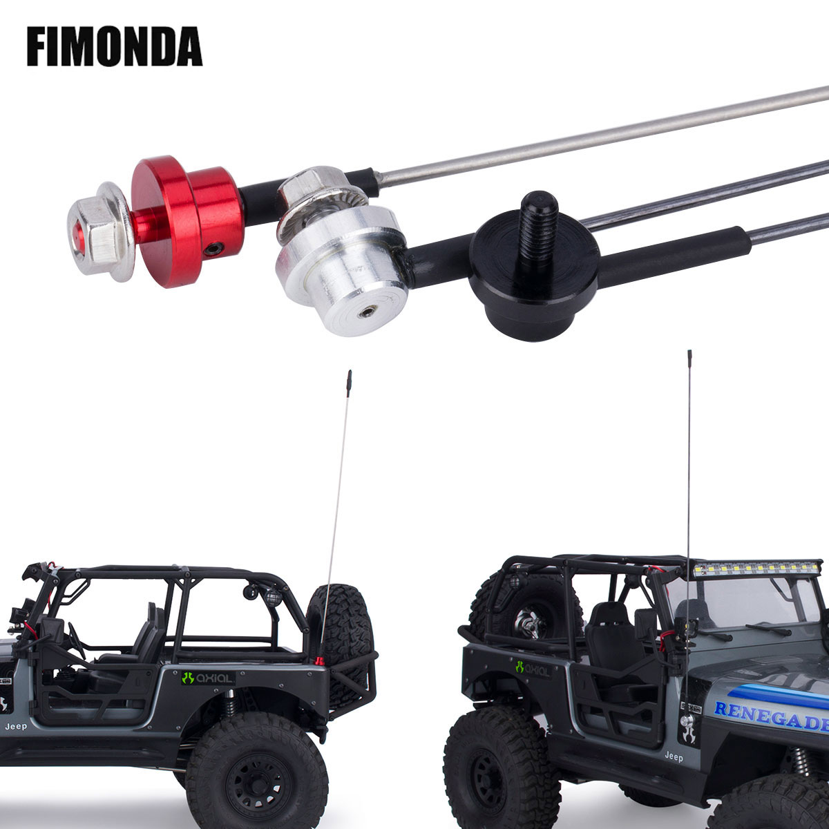 Rc Car Body Shell - 50 ซม.โลหะปรับจําลองเสาอากาศแท่นสําหรับ 1/8 1/10 RC Crawler