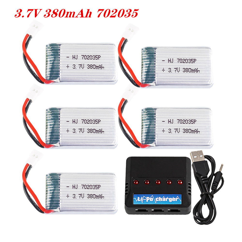 Lipo Battery Charger - 3.7V 380mah 702035 Lipo แบตเตอรี่แบตเตอรี่ชาร์จสําหรับ Hubsan