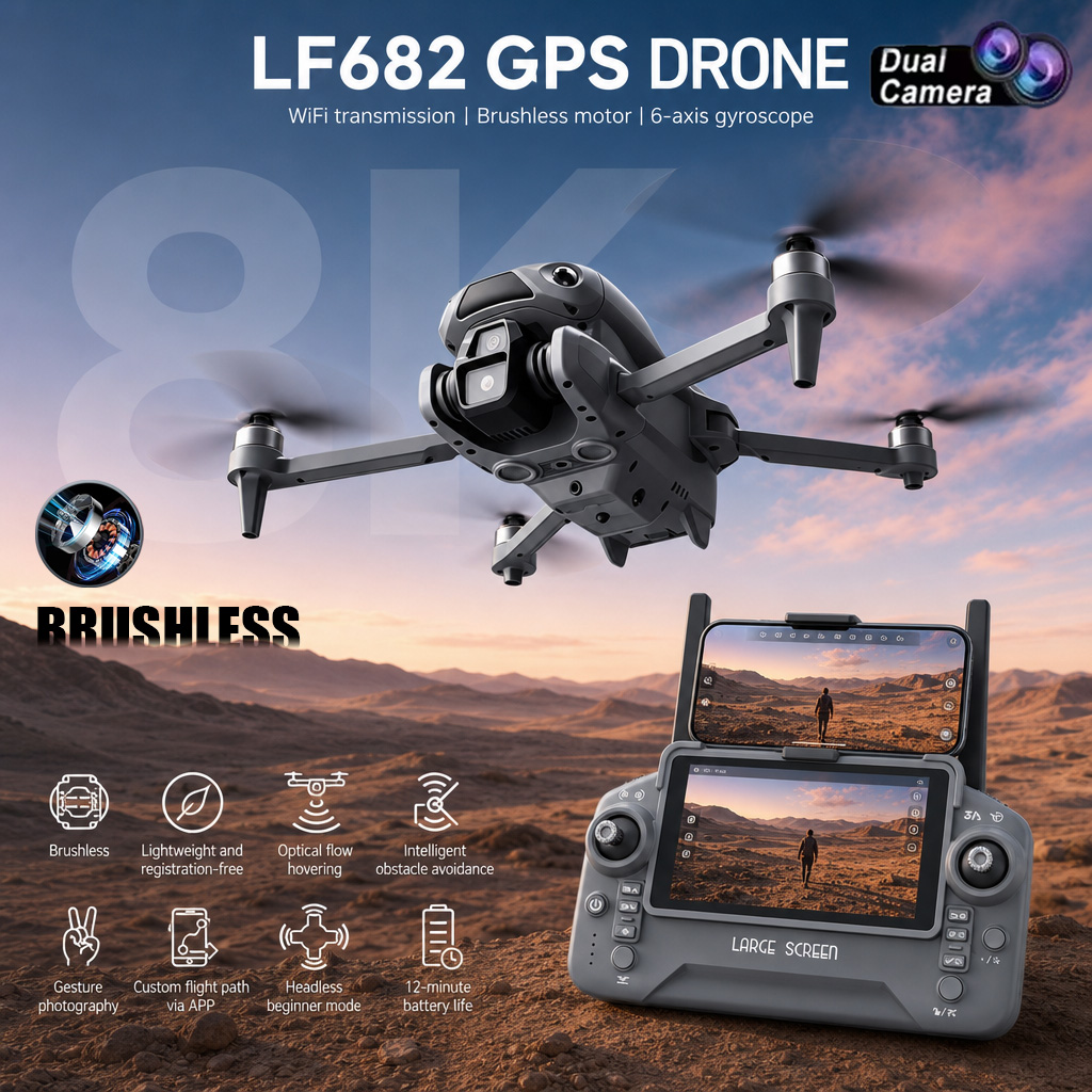 Drone Kf Rc - โดรนรุ่นใหม่ LF682 กล้องคู่ 8K FPV ระดับมืออาชีพ