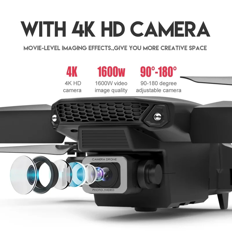 โดรนพับได้อัจฉริยะ E88 Pro รอง - Drone Rc Team City บทวิจารณ์และราคา