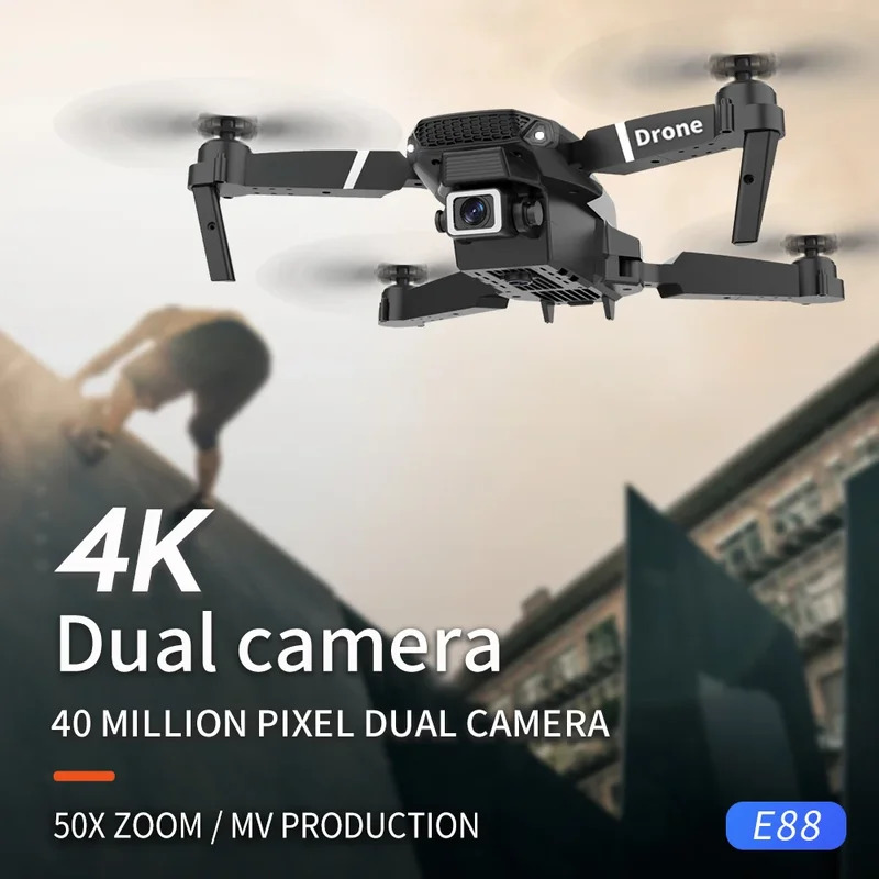 โดรนพับได้อัจฉริยะ E88 Pro รอง - Drone Rc Team City บทวิจารณ์และราคา